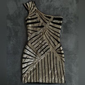 Gold mini dress